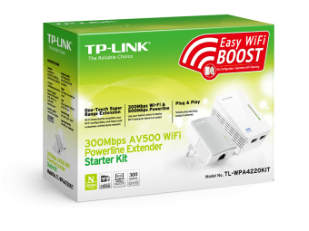 Адаптер Powerline TP-Link TL-WPA4220 KIT AV600, Wi-Fi, 2.4 ГГц, 100 Мбит/с, белый